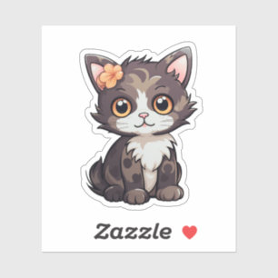 Sticker Illustration du chat de dessin
