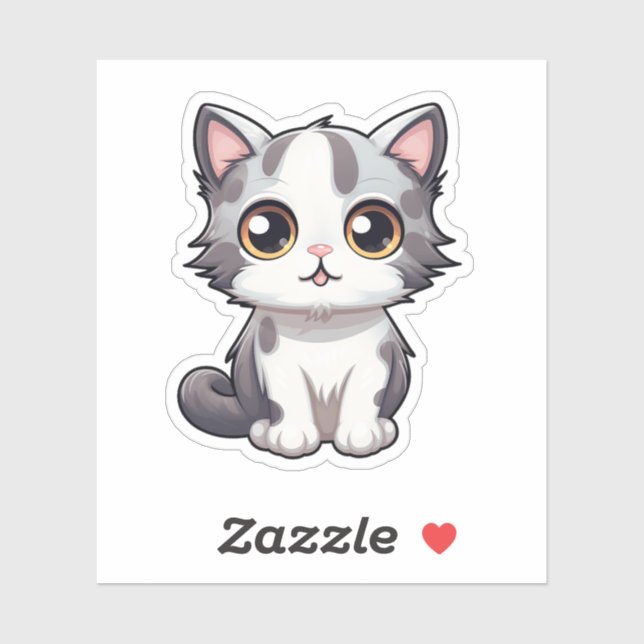 Sticker Illustration du chat de dessin (Feuille)