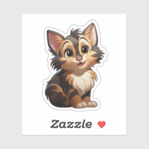 Sticker Illustration du chat de dessin