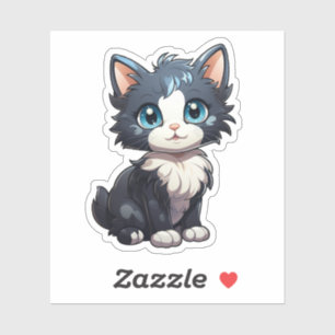 Sticker Illustration du chat de dessin