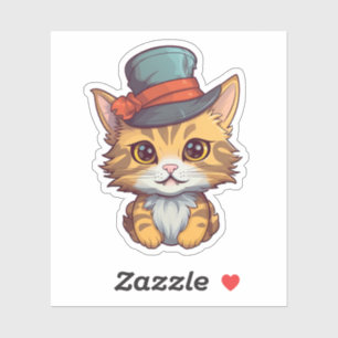 Sticker Illustration du chat de dessin