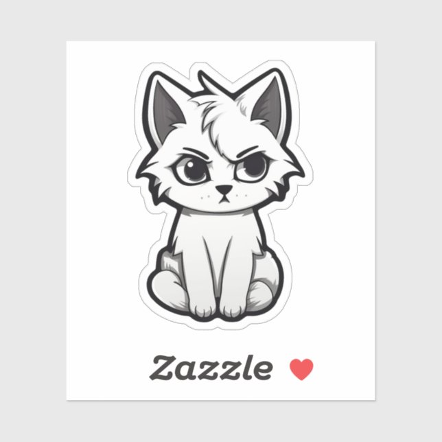 Sticker Illustration du chat de dessin (Feuille)