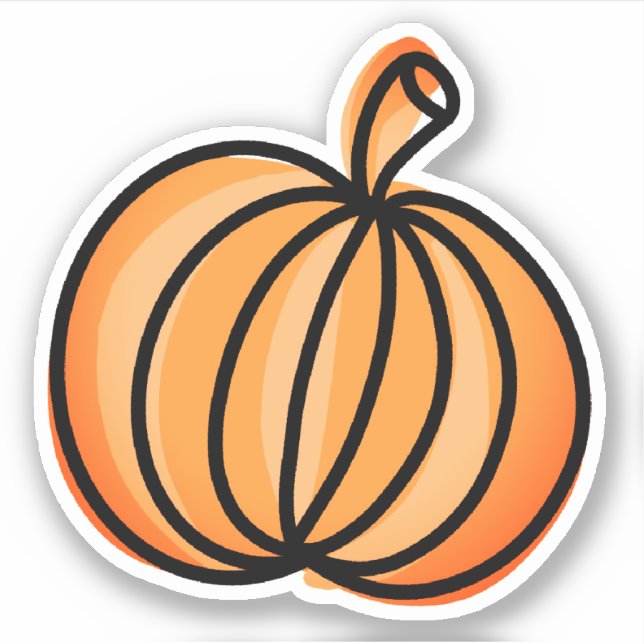 Sticker Illustration du Citrouille mignon (Devant)