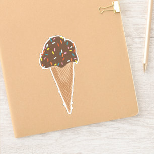 Sticker Illustration du cône de crème glacée au chocolat a