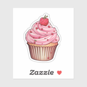Sticker Illustration du cupcake de dessin
