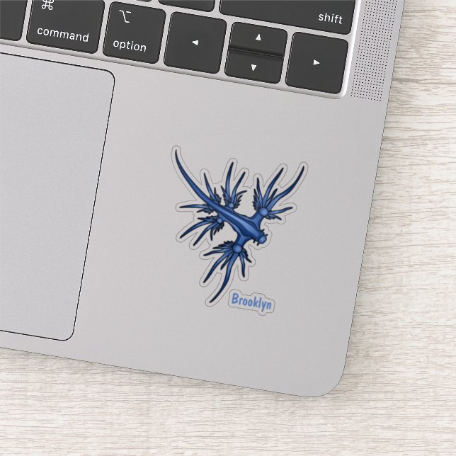 Sticker Illustration du dragon bleu des limaces de mer (Détail)