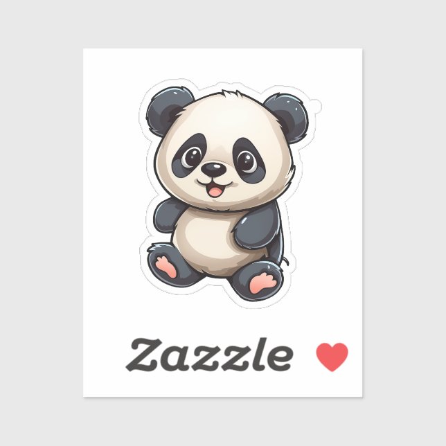 Sticker Illustration du panda de dessin (Feuille)