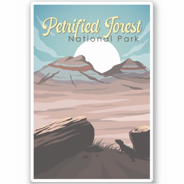 Sticker Illustration du parc national de la Forêt pétrifié (Devant)