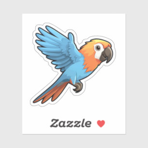 Sticker Illustration du perroquet de dessin