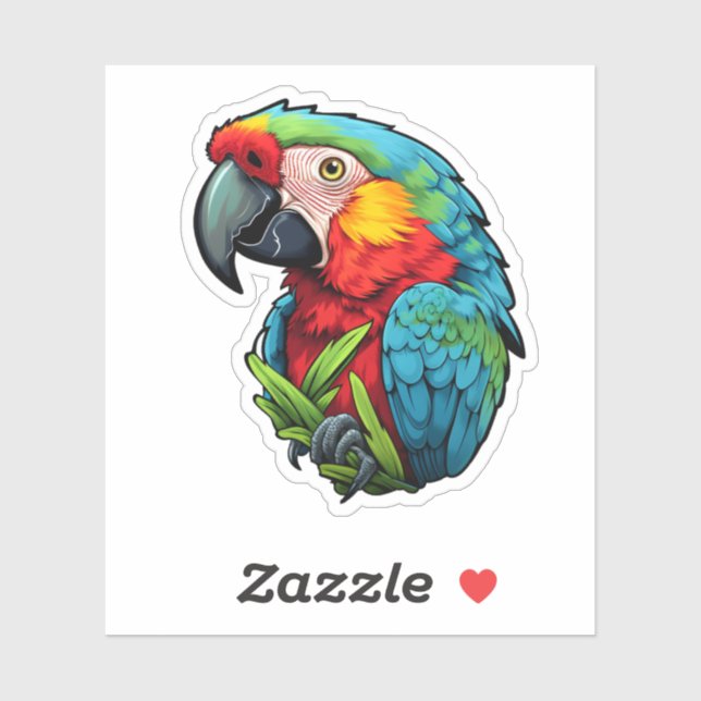 Sticker Illustration du perroquet de dessin (Feuille)