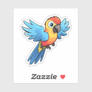 Sticker Illustration du perroquet de dessin