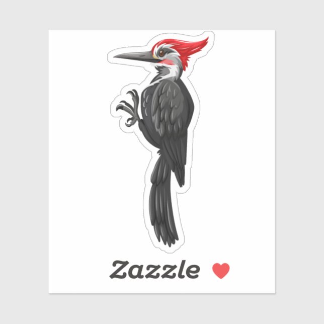 Sticker Illustration du pictogramme du pic bois mou (Feuille)