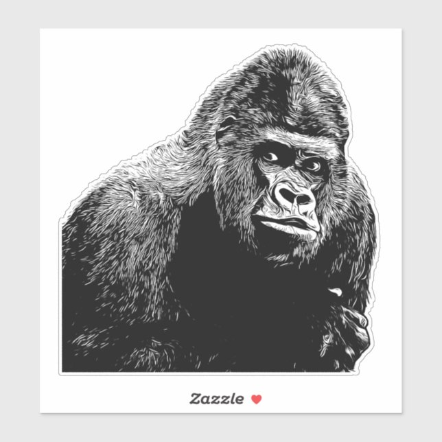 Sticker Illustration du singe gorille animaux safari de la (Feuille)