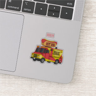 Sticker Illustration d'un camion de nourriture pour chien 