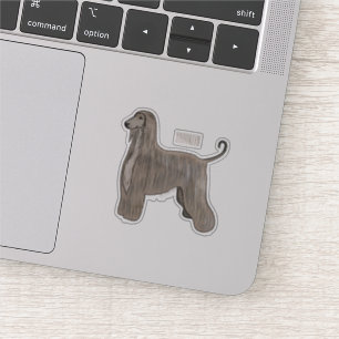 Sticker Illustration d'un chien hound afghan
