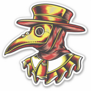 Sticker Illustration d'un médecin de la peste créative