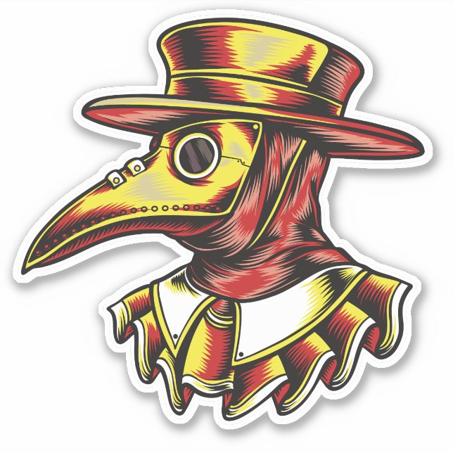 Sticker Illustration d'un médecin de la peste créative (Devant)