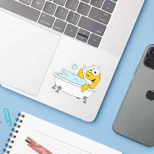 Sticker Illustration D'Un Monstre De Loch Ness De Bain.
