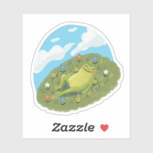 Sticker Illustration d'une grenouille fantaisiste se déten