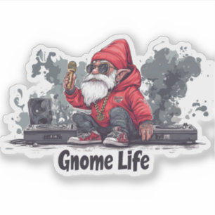 Sticker Illustration Gnome Hip hop - Gnome Life