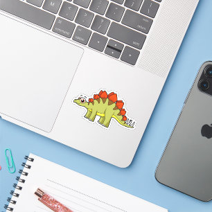 Sticker Illustration Mignonne D'Un Stegosaurus Dinosaure.
