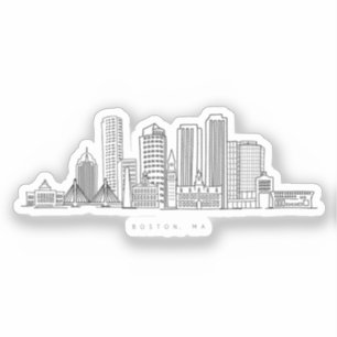 Sticker Illustration minimaliste de l'horizon de la ville 