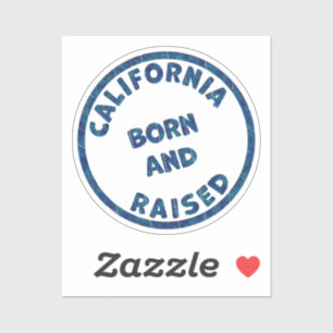 Sticker Illustration « Né et élevé en Californie »