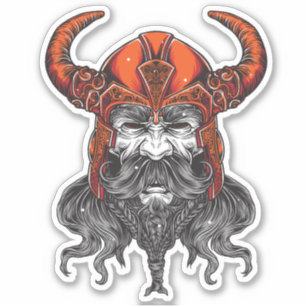 Sticker Illustration Nordic Valhalla Viking