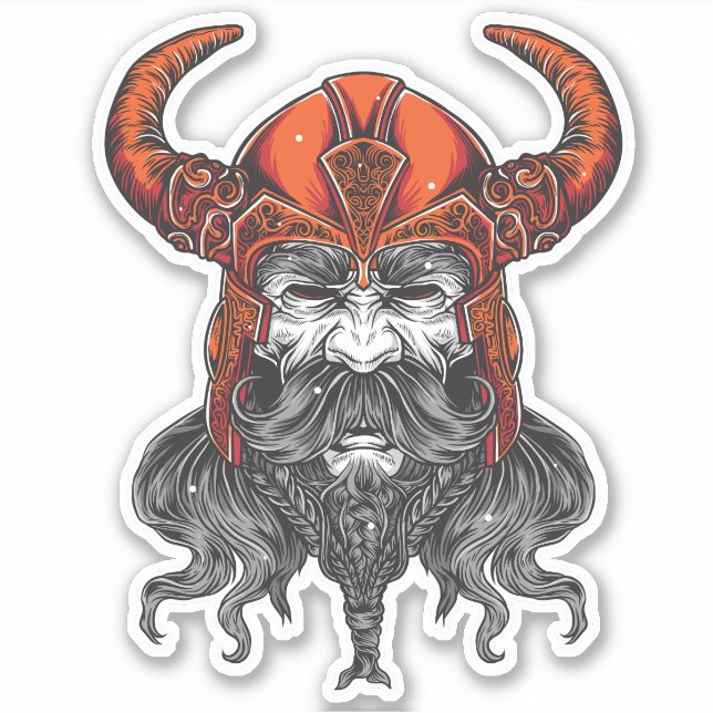 Sticker Illustration Nordic Valhalla Viking (Devant)