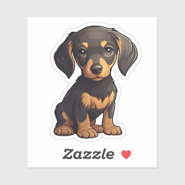 Sticker Illustration pour chien de dessin (Feuille)