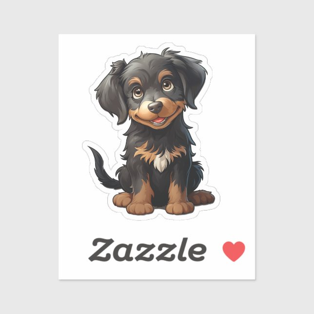 Sticker Illustration pour chien de dessin (Feuille)