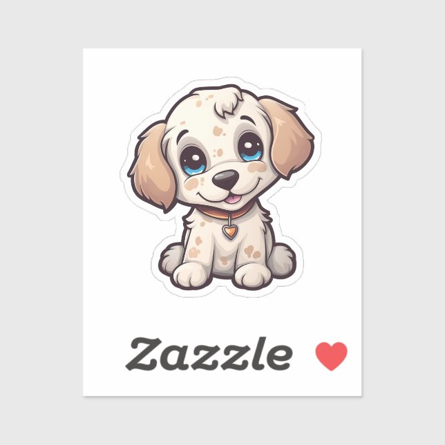 Sticker Illustration pour chien de dessin (Feuille)