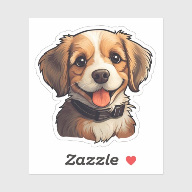 Sticker Illustration pour chien de dessin (Feuille)