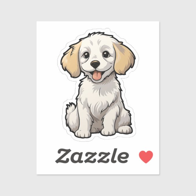 Sticker Illustration pour chien de dessin (Feuille)