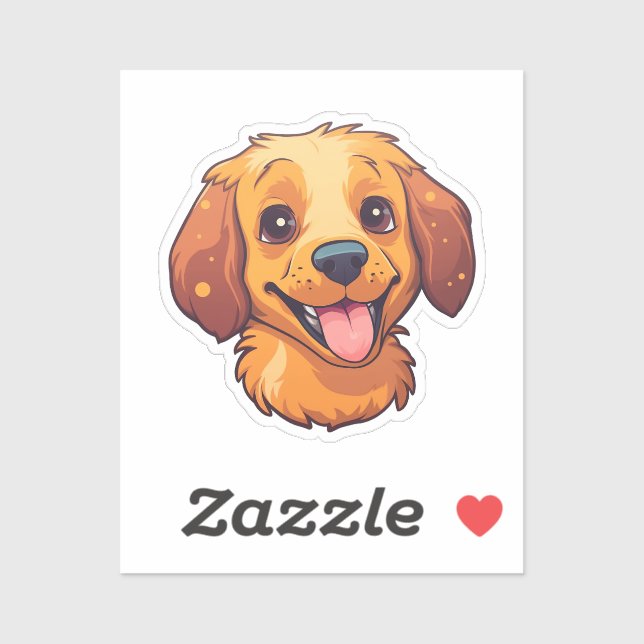 Sticker Illustration pour chien de dessin (Feuille)