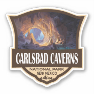 Sticker Illustration Rétro du Parc National des Grottes de
