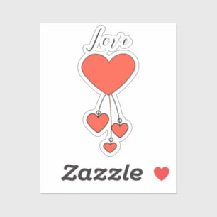Sticker Illustration simple avec coeur écarlate Amour