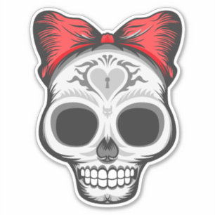 Sticker Illustration Super Girly Sugar Skull