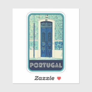Sticker Illustration typique de la porte et des carreaux P