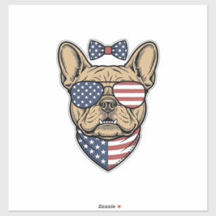 Sticker Illustration vectorielle de bouledogue français pa