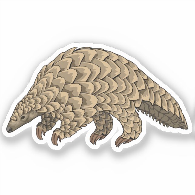 Sticker Illustration vectorielle de Pangolin géant (Recto)