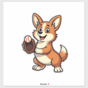 Sticker Illustration vectorielle d'un dessin animé de corg