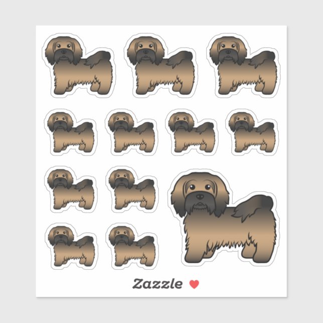 Sticker Illustrations de chien de dessin animé mignon Hava (Feuille)