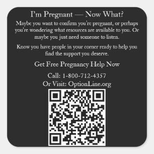 Sticker: I'm Pregnant - Now What? Square Sticker