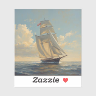 Sticker images classiques de peinture de yacht de voile