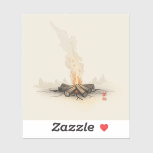 Sticker images de peinture inspirées d'un feu de camp