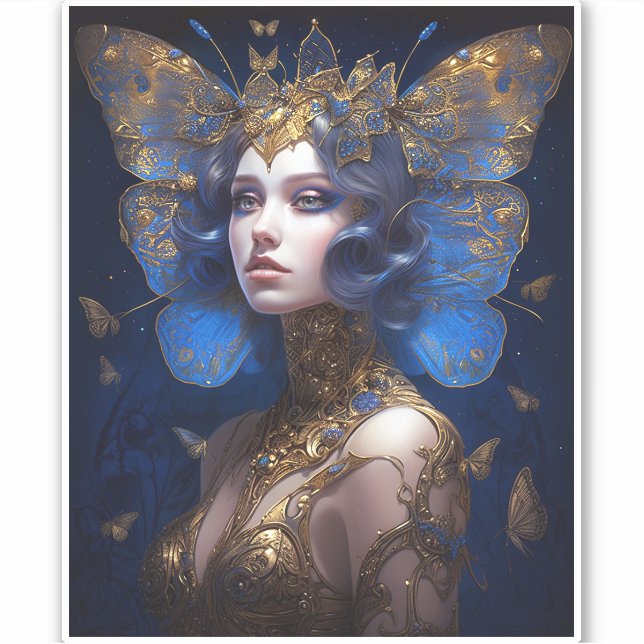 Sticker Imaginaire Blue Gold Fairy (Devant)
