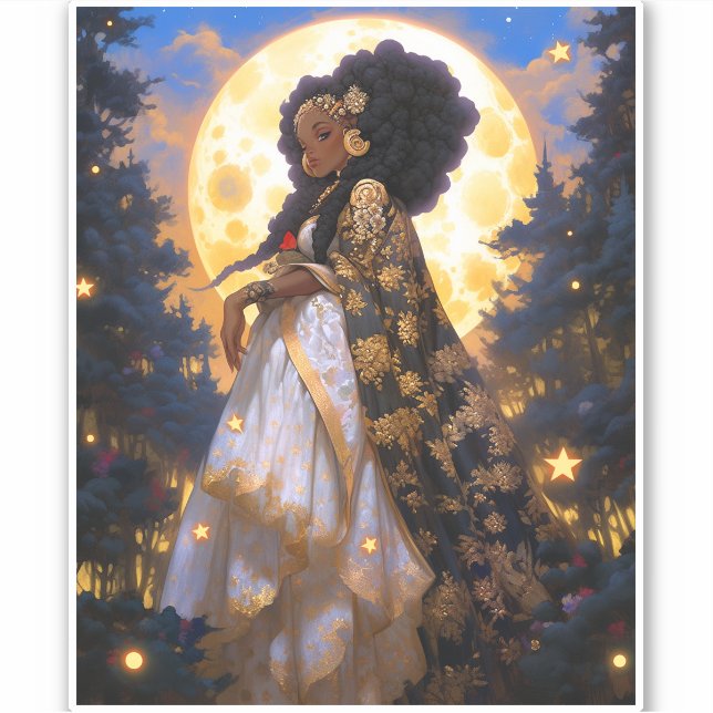 Sticker Imaginaire femme Art Africain Américain (Devant)