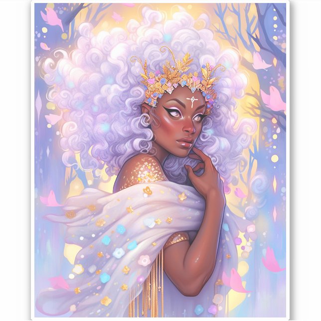 Sticker Imaginaire femme Art Africain Américain (Devant)
