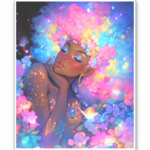 Sticker Imaginaire femme Art Africain Américain